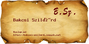 Bakcsi Szilárd névjegykártya