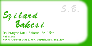 szilard bakcsi business card